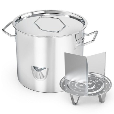 Winado 24QT Stainless Steel Steamer Pot with Water Fill Spout, Divider and Rack