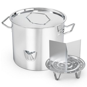 Winado 24QT Stainless Steel Steamer Pot with Water Fill Spout, Divider and Rack - 1 of 4