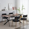 Set of 2 Mid-century Modern Dining Chairs , Teddy Fabric Upholstery, Curved Back , Metal Frame - 2 of 4