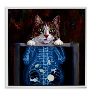 Stupell Industries Funny Cat X-Ray Mice Framed Giclee Art, White, 12" x 12" - 1 of 4