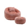 Cesicia Modern Extra Large Round Bean Bag Chair with Footrest, Chenille Fabric Lazy Sofa with Pillow, for Indoor use - 2 of 4