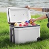 VEVOR Portable Cooler, 45 QT Wheeled Cooler with Ice Retention, Heavy-Duty Handles and Cup Holder, Lightweight Rigid Material, White - 2 of 4