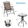 Tangkula 3PCS Patio Folding Dining Set for Backyard Garden Pool with 2 Patio Chairs and Table - 3 of 4