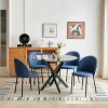 42.1" Round Dining Table, Mid-Century End Table Coffee Table with Metal Cross Legs, Kitchen Table for 4-6 - ModernLuxe - 2 of 4