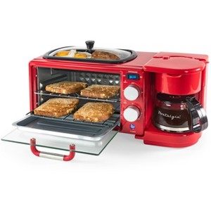 Nostalgia 3-in-1 Retro Breakfast Station - Includes 5 Cup Coffee Maker, Non-Stick Ceramic Griddle, and 4-Slice Toaster Oven - 1 of 4