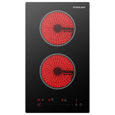 GASLAND CH12BF 12 Inches 2 Burners Built-in Ceramic Electric Cooktop, ETL Certificated, 240 V 2400 W, Touch Control, Safety Lock, Timer