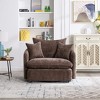 ModernLuxe Oversized Swivel Accent Chair with Ottoman, 360° Rotation Wide Seat Chenille Chair with 3 Pillows for Living Room - 2 of 4
