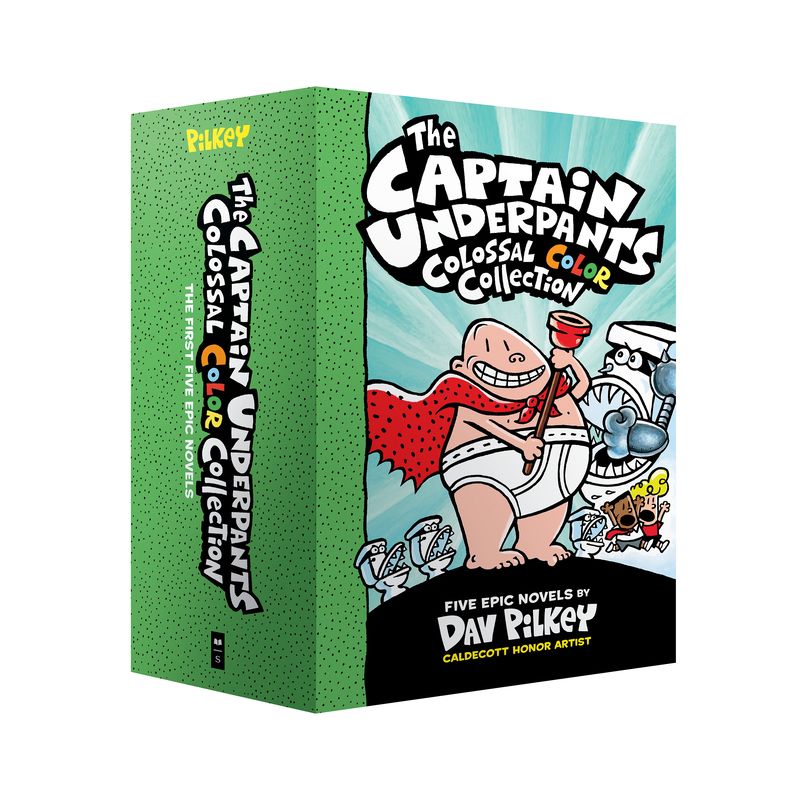 The Captain Underpants Colossal Color Collection (Captain Underpants #1-5 Boxed Set) - by  Dav Pilkey (Mixed Media Product), 1 of 2