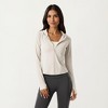 Anna-Kaci Active Women's Long Sleeve Zip Up Hoodie Jacket with Contoured Fit and Thumbhole Cuffs - 2 of 4