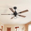 Airsurfer 52-in Matte Black Ceiling Fan with Light Kit, 5-Blades, Glass Shade, Remote Included, 6-inch Downrod - 2 of 4