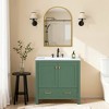 Spassway Solid Wood Frame Bathroom Vanities with Arched Mirror Cabinet Soft-Close Doors Drawer Integrated Sink Storage Cabinet for Bathroom - 2 of 4