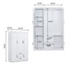 Keloyid White Wood 31.5 in. Armoire with 2 Drawers, 6 Shelves and Hanging Rails - 3 of 4