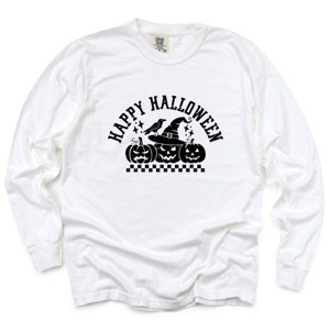 Simply Sage Market Happy Halloween Arch Distressed Garment Dyed Long Sleeve - 1 of 4