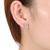 Guili Sterling Silver Clover Stud Earrings with Round CZ in White Gold & 14K Gold Plating – Timeless, Elegant Sparkle for Any Outfit - 2 of 3