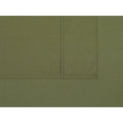 Twin Green Cotton Percale 3-Piece Sheet Set