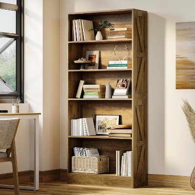 Tribesigns 5 Tier Book Shelf Wooden Bookcase, 70.87'' Tall Bookshelf Storage Shelves for Home Office, Living Room, Bedroom