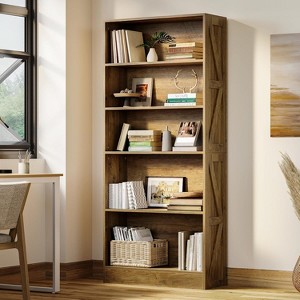 Tribesigns 5 Tier Book Shelf Wooden Bookcase, 70.87'' Tall Bookshelf Storage Shelves for Home Office, Living Room, Bedroom - 1 of 4