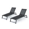 Okak 2 PCS Aluminum Patio Chaise Lounge for Outdoor Use,Reclining Long Chaise Poolside Chair for Deck,Pool,Backyard,Beach&Garden,Black - 2 of 4