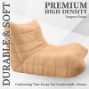 Modern Accent Chair – Comfy Upholstered Armchair with High-Density Cushion & Plush Foam – Chair for Living Room or Bedroom - Leathaire Brown - 4 of 4
