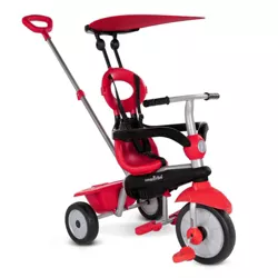 smarTrike Zoom Kids 4 in 1 Tricycle Push Bike, Adjustable Trike Ride On Toy for Baby, Toddler, and Infant Ages 15 Months to 3 Years, Red