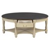 FONTOI Vintage Oval Coffee Table with Drawer and Storage Shelf, 2-Tier French Country Accent Table for Living Room, Beige&Espresso, 27.8"*18.3"*45" - 4 of 4