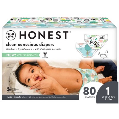 The Honest Company Disposable Diapers Above It All & Barnyard Babies - Size 1 - 80ct
