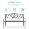 Best Choice Products Outdoor Steel Bench Garden Patio Porch Furniture w/ Floral Design Backrest - 3 of 4