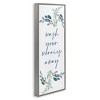 Stupell Industries Wash Your Worries Away Bathroom Phrase Blue Plants Black Framed Giclee Art - 3 of 4