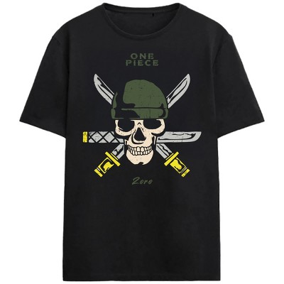 One Piece (Live Action) Zoro Skull Adult Black Short Sleeve Heavyweight Beefy Tee Shirt