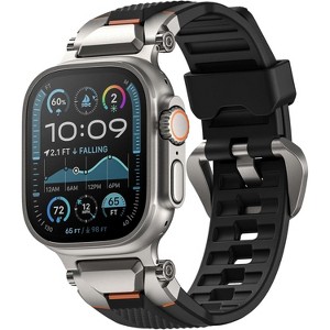 WorryFree Gadgets Ultimal Series Steel Fighter Bands for Apple Watch 42/44/45/46/49mm-Stainless Steel Adjustable Strap for Apple Watch Ultra & Series - 1 of 4