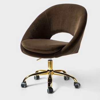 Hector Velvet  Ergonomic Swivel Office Desk Chair with Adjustable Height | Karat Home