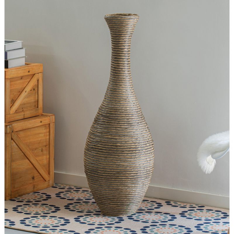 Uniquewise Tall floor vase, 38-Inch-Tall Artificial Rattan Floor Vase Beige, floor vases, home decor umbrella stand, Entryway, Living Room, Hallway, 6 of 7
