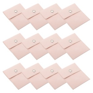 Unique Bargains Velvet Portable Earrings Bracelets Snap Button Jewelry Storage Bag 12 Pcs - 1 of 4