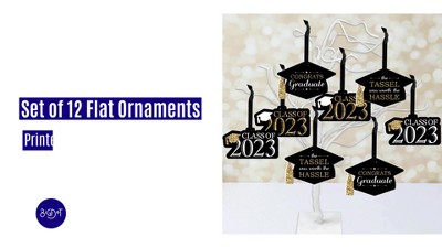 Big Dot of Happiness Tassel Worth The Hassle - Gold - 2024 Graduation  Decorations - Tree Ornaments - Set of 12