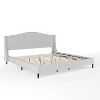 Martha Stewart Amelia Upholstered Platform Bed with Curved Headboard and Cushioned Siderails, Wood Slat Foundation with No Box Spring Needed - 2 of 4