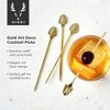 Viski Gold Art Deco Cocktail Picks-Heavy Duty Toothpicks Stainless Steel Metal Drink Skewers Barware Accessories, 5inch Set of 4 - 2 of 4