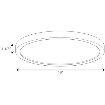 18-Inch White LED Glass Flush Mount Light