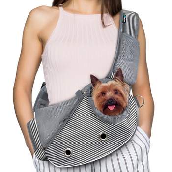 PetAmi Dog Sling Carrier, Puppy Purse Traveling Carrying Bag to Wear, Cat Adjustable Crossbody Travel Pet Pouch