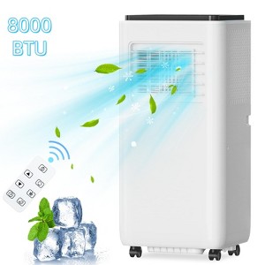 Jojoka 8000 BTU Portable Air Conditioner with Dehumidifier & Fan,Quiet 3-in-1 Cooling for Rooms up to 350 sq.ft.,Remote Control,Sleep Mode,Window Kit - 1 of 4