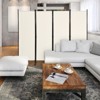 Tangkula 5.6Ft Tall Folding Room Divider Freestanding 4-Panel Privacy Screen w/Iron Frame Black/Coffee/White - 2 of 4