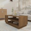 vidaXL Coffee Table Brown Oak 40.2 in.x21.7 in.x16.9 in. Engineered Wood - 3 of 4