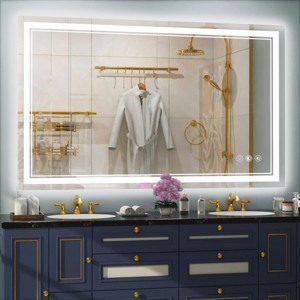LED Bathroom Mirror Rectangle Mirror With Light Toilet Mirror With Adjustable LED Color Temperatures,Anti-Fog,Wall Mounted Mirror-The Pop Home - 1 of 4