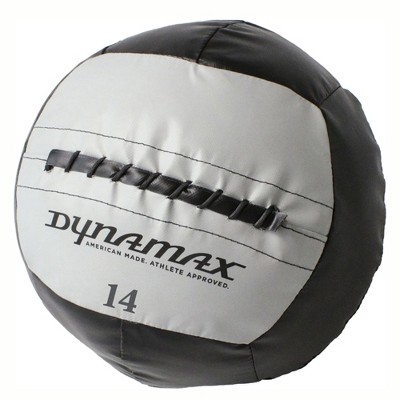 Dynamax Stout II 14 Pound 14 Inch Exercise Weight Training Fitness Medicine Ball for Home Gym Core Toning Workout, Gray and Black