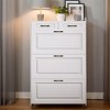 Hommoo Slim Wooden Shoe Cabinet With 3 Flip Drawers & 2 Top Compartments, Space-Saving Organizer For Hallway - 4 of 4