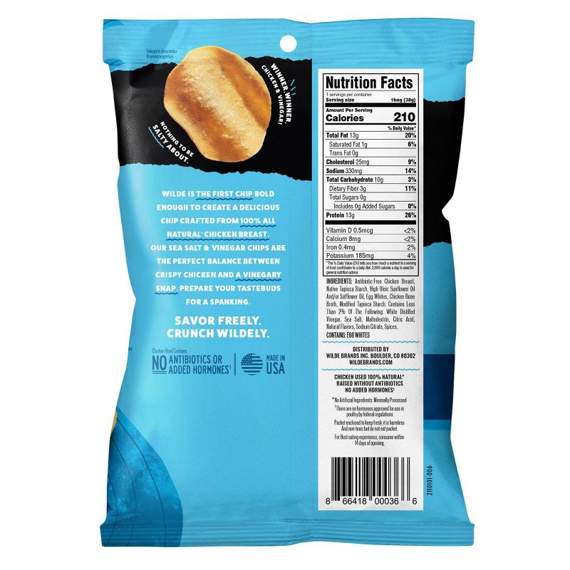 Wilde Brand Protein Chips - Sea Salt &#38; Vinegar - 4ct, 5 of 9