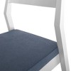 Plank+Beam Set of 2 Modern Dining Chairs, Cushioned Seat Kitchen Chair, Upholstered Solid Wood Chair for Office and Living Room, White/Graphite - 2 of 4
