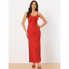 Allegra K Women's Elegant Spaghetti Strap Bodycon Mermaid Maxi Evening Bodycon Dress - 4 of 4
