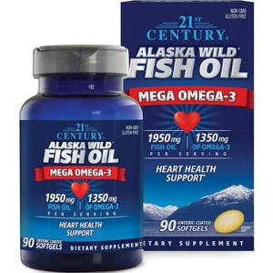 21st Century Alaska Wild Fish Oil Mega Omega-3 90 Softgels. - 1 of 2