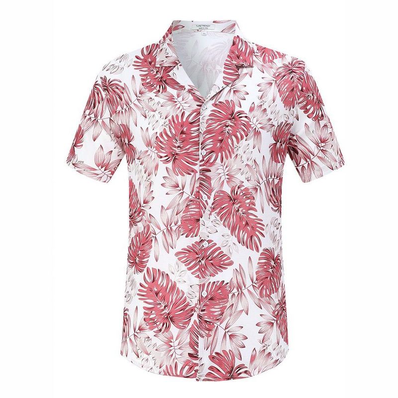 Men's Hawaiian Shirts Floral Printed Button Down Summer Tropical Holiday Beach Party Shirts, 1 of 7