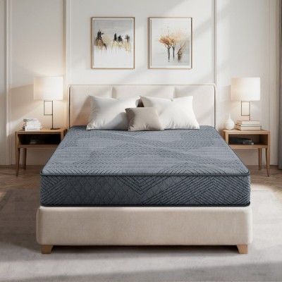 Swedrea Hybrid Mattress Breathable Medium Cooling Memory Foam Bed-in-a-Box Black